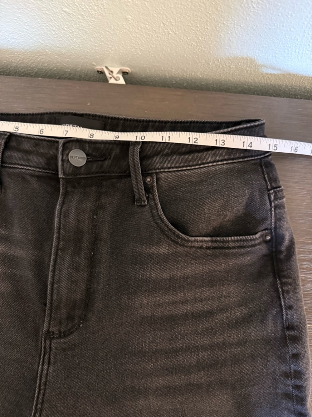 DRIFTWOOD Faded Charcoal Black High-Rise Straight Leg Ankle Jeans Size 28 - Picture 5 of 9